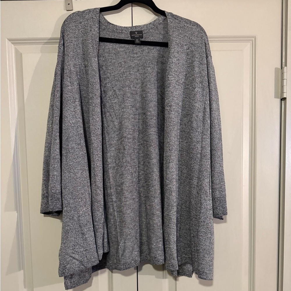 Worthington Heather Gray Women's Lightweight Cardigan